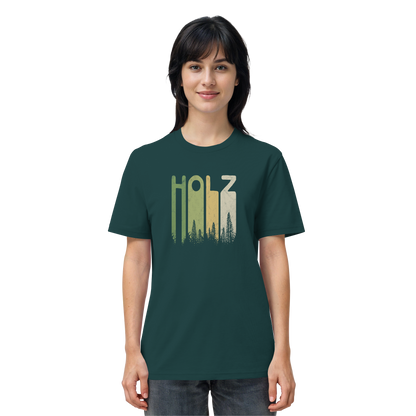 Holz Retro Wald Schriftzug - Organic Shirt