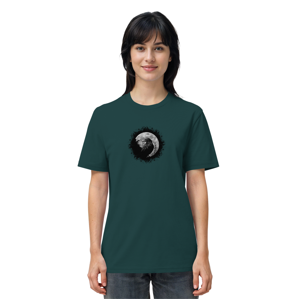 Schwarzer Rabe bei Vollmond  - Organic Shirt