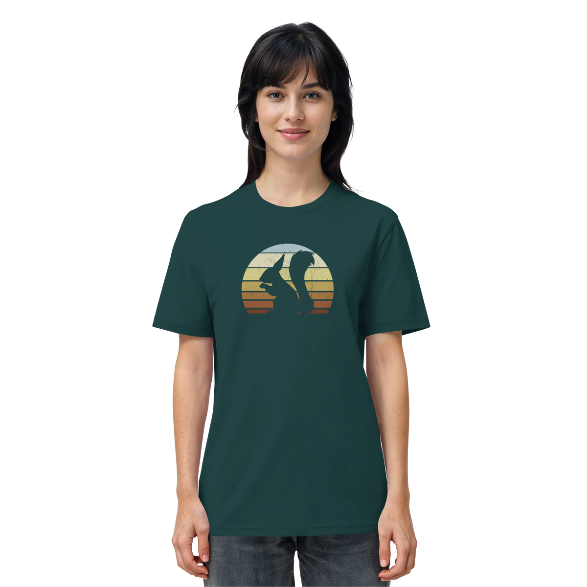 Retro Eichhörnchen Silhouette - Organic Shirt