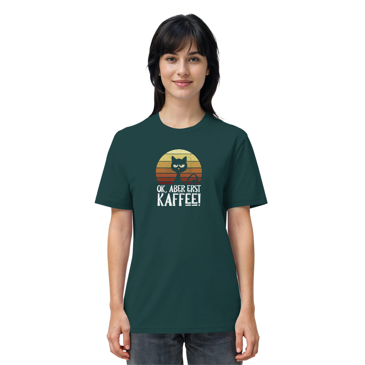 Ok, aber erst Kaffee | launische Katze - Organic Shirt