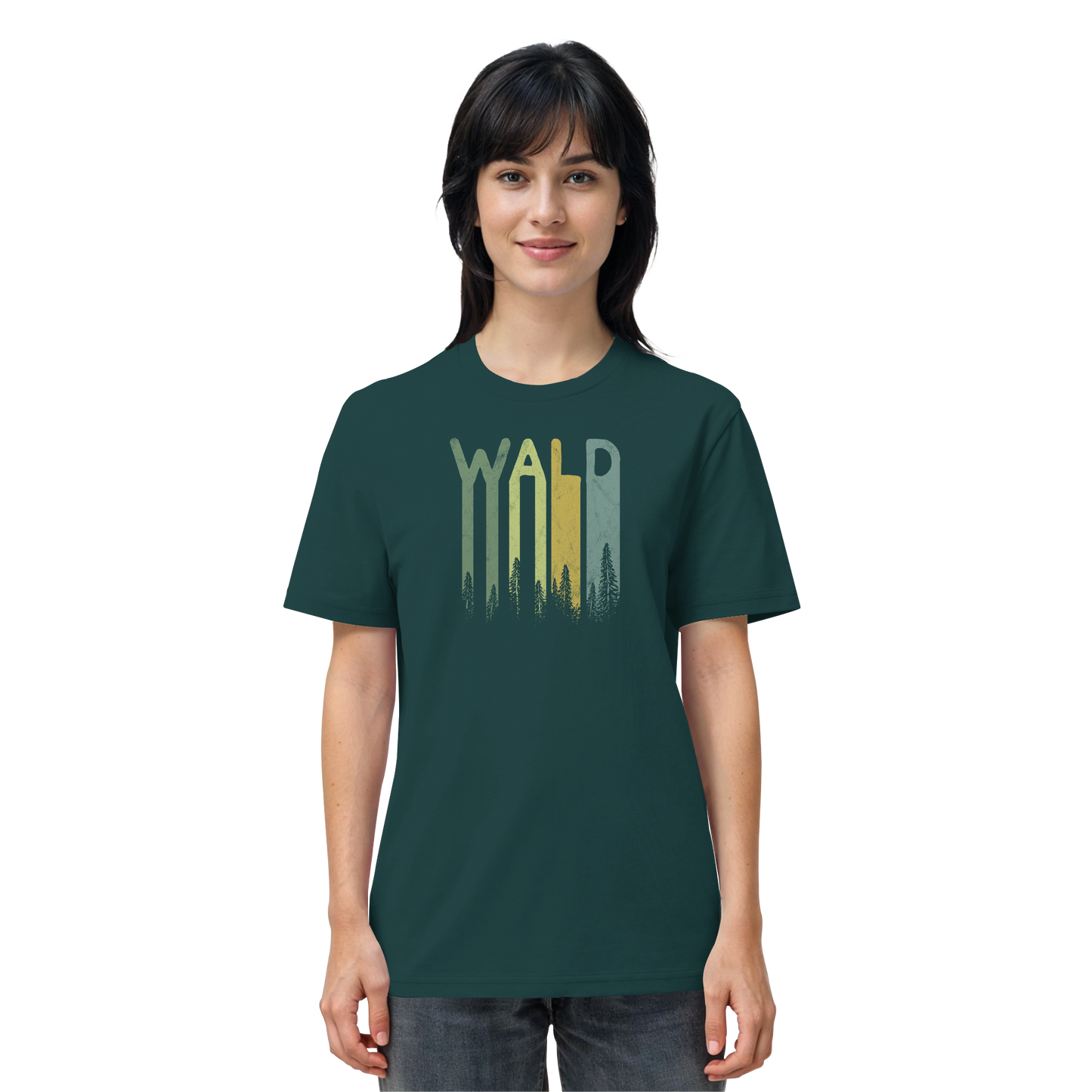 Wald Retro Forst Schriftzug - Organic Shirt