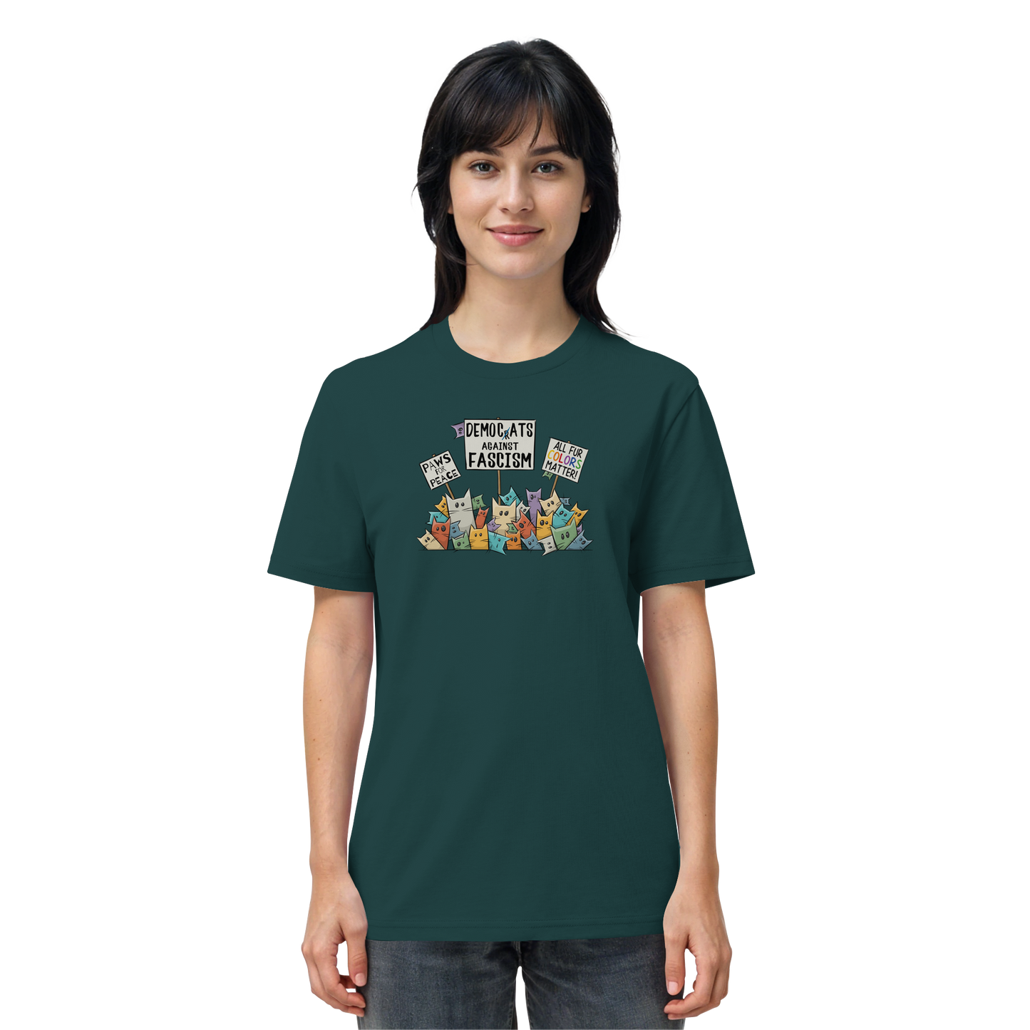 Demo-Katzen gegen Faschismus und für Vielfalt - Organic Shirt
