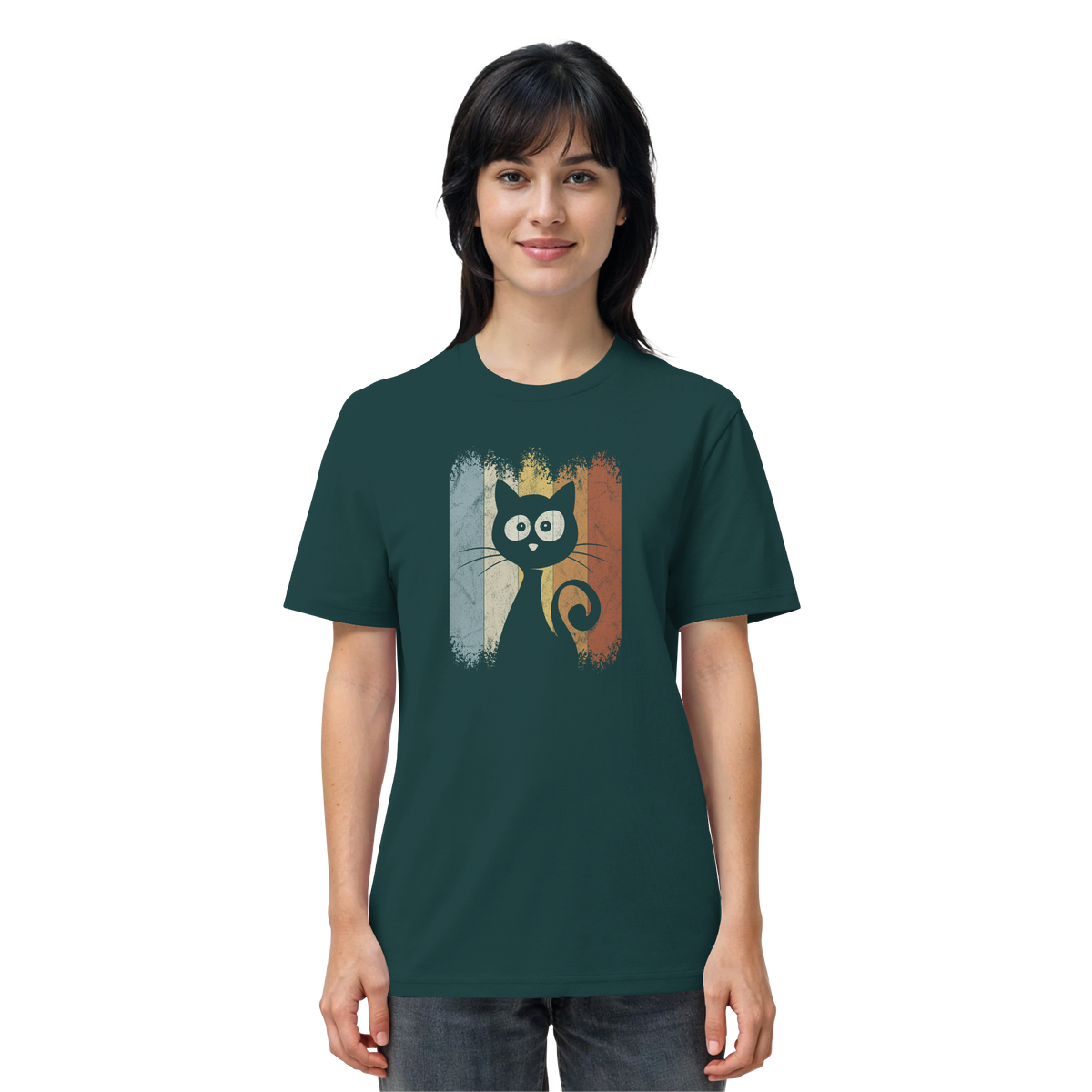 Retro Katze Silhouette - Organic Shirt