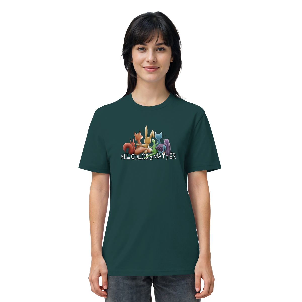 All Colors Matter! Regenbogen Tiere für Vielfalt - Organic Shirt