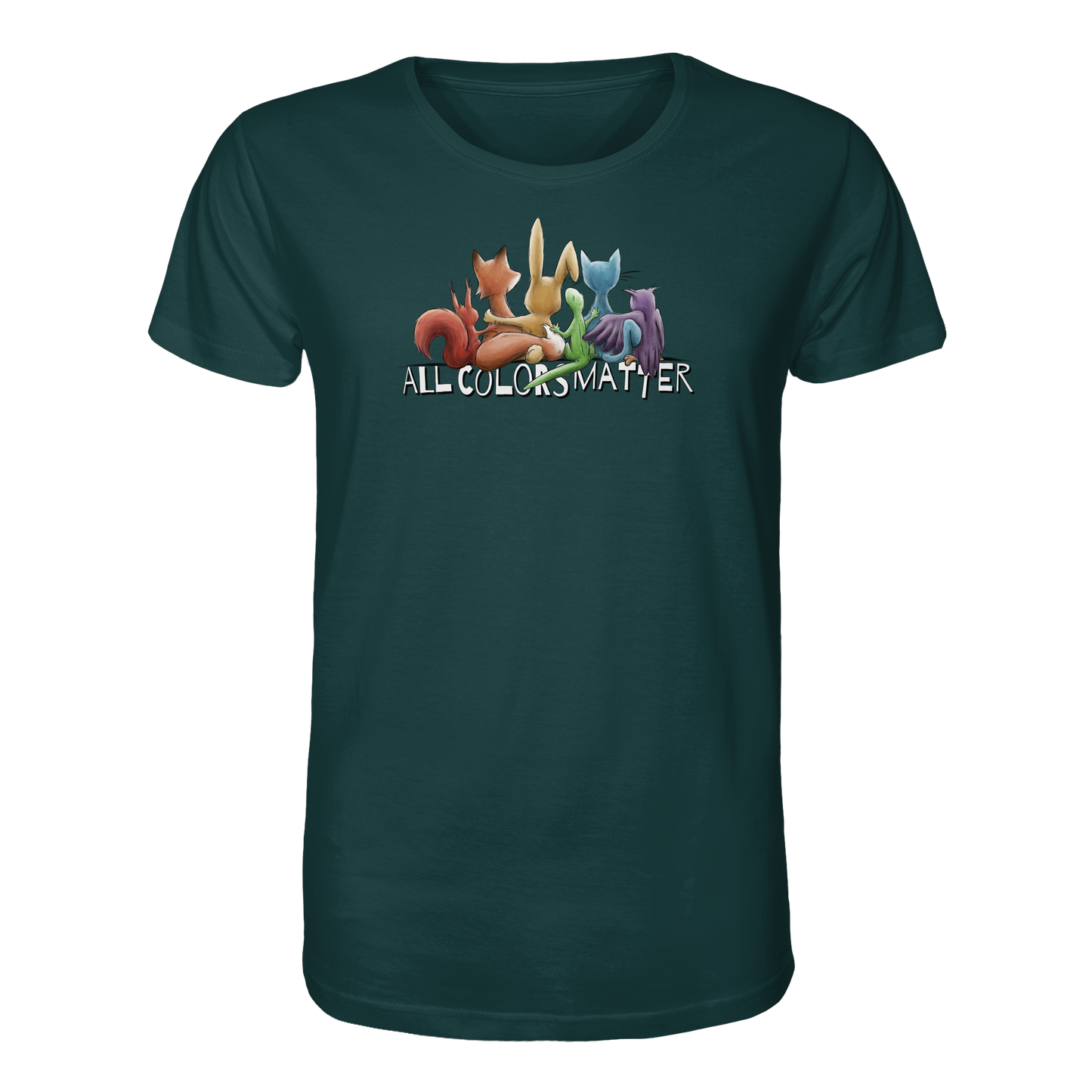 All Colors Matter! Regenbogen Tiere für Vielfalt - Organic Shirt