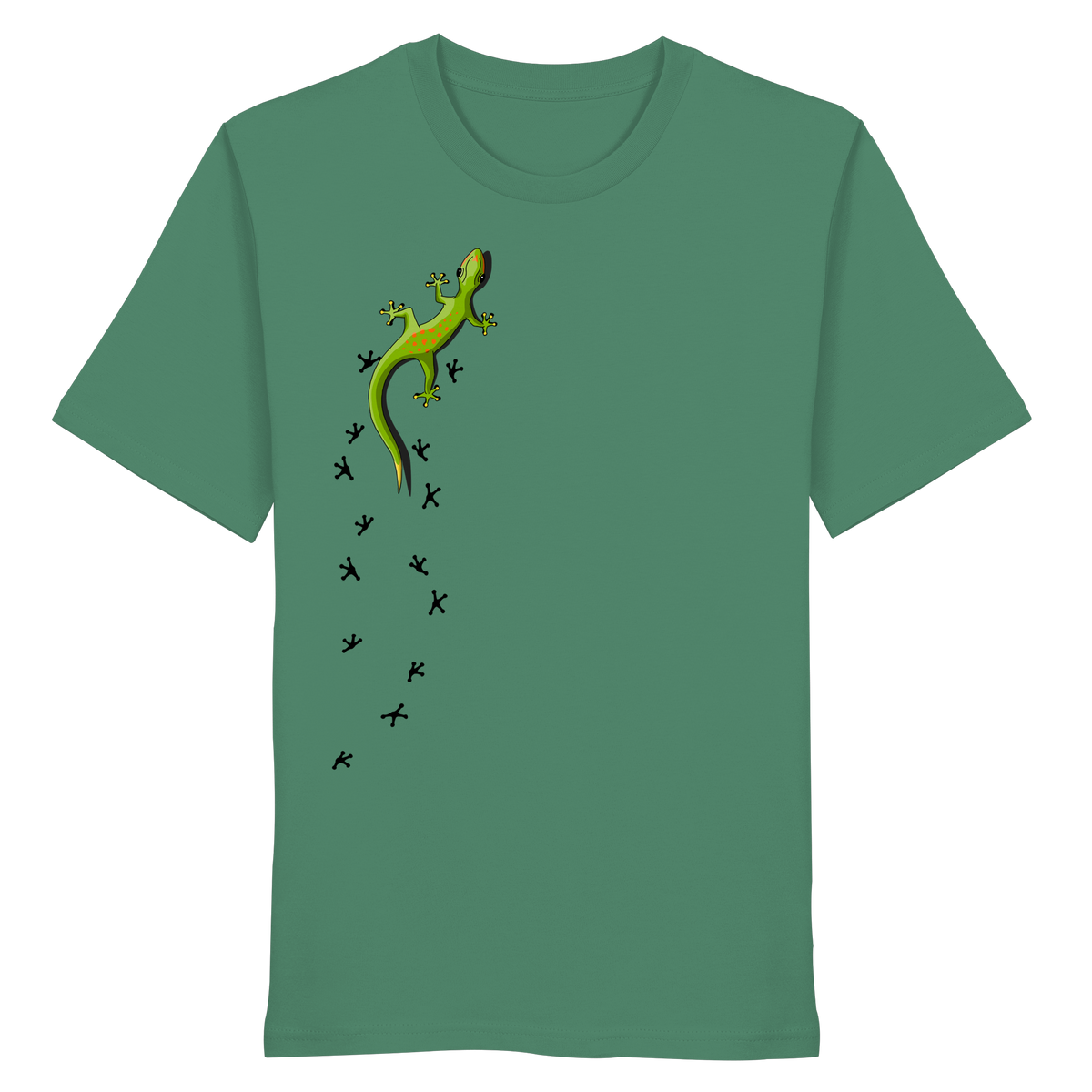 Kletternder Gecko mit Spuren - Organic Shirt