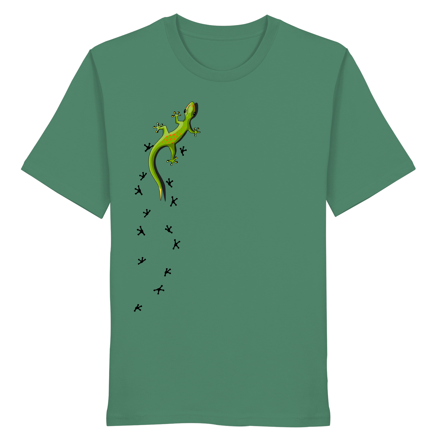 Kletternder Gecko mit Spuren - Organic Shirt