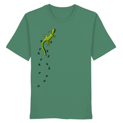 Kletternder Gecko mit Spuren - Organic Shirt