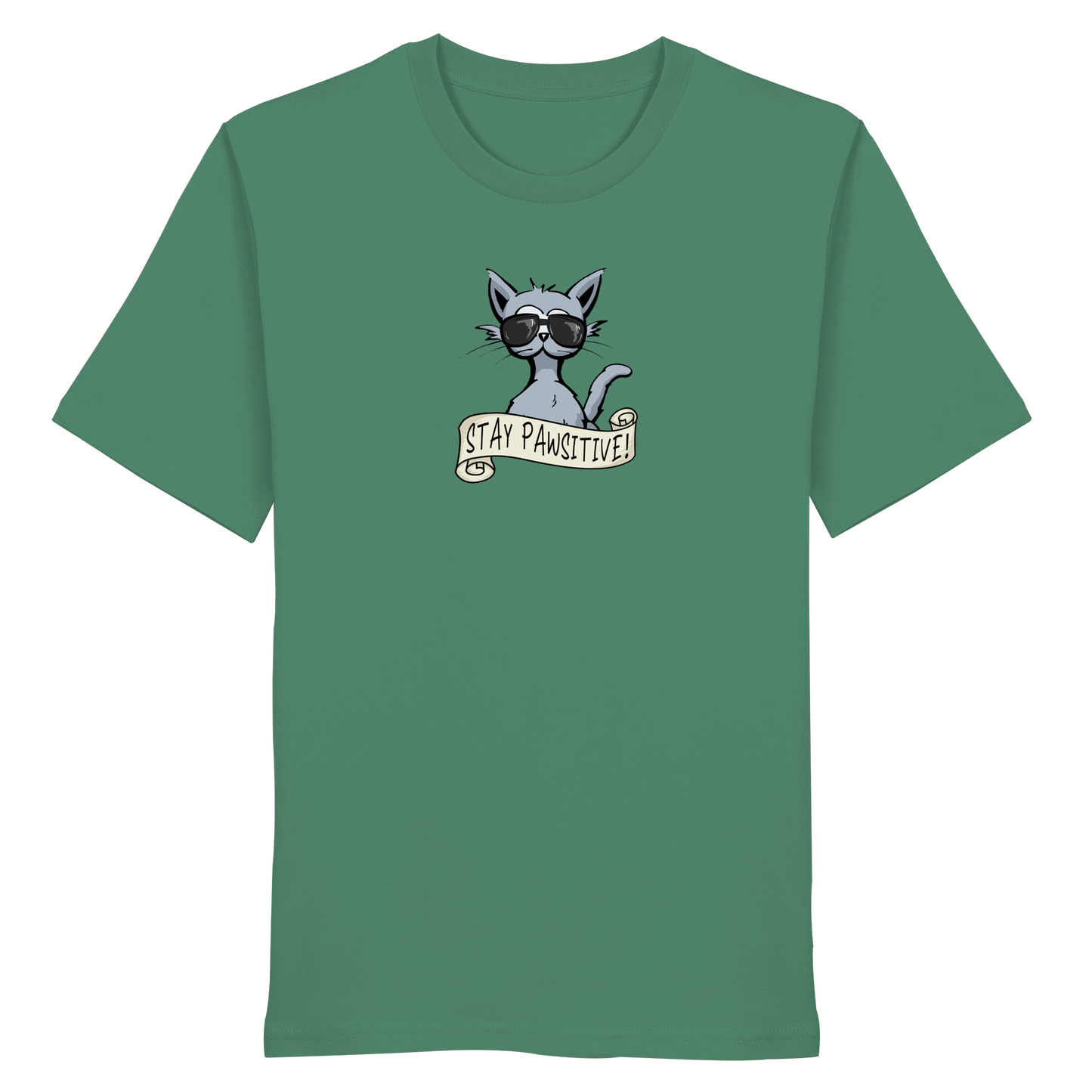 Stay Pawsitive Bleib lässig Hipster Katze - Organic Shirt