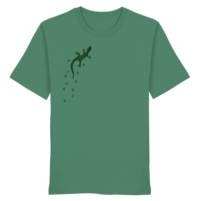 Gecko Eidechse Silhouette dunkel - Organic Shirt