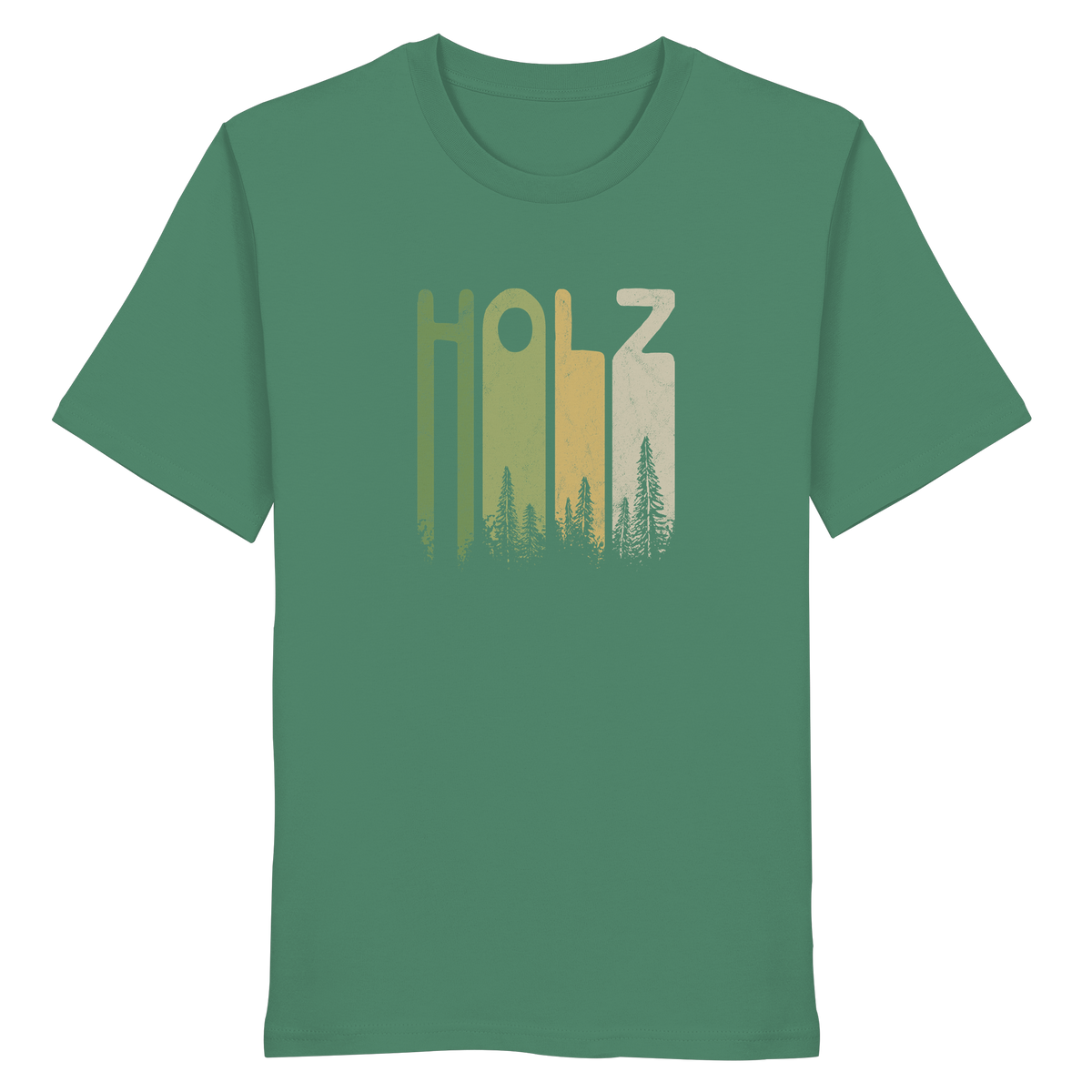 Holz Retro Wald Schriftzug - Organic Shirt