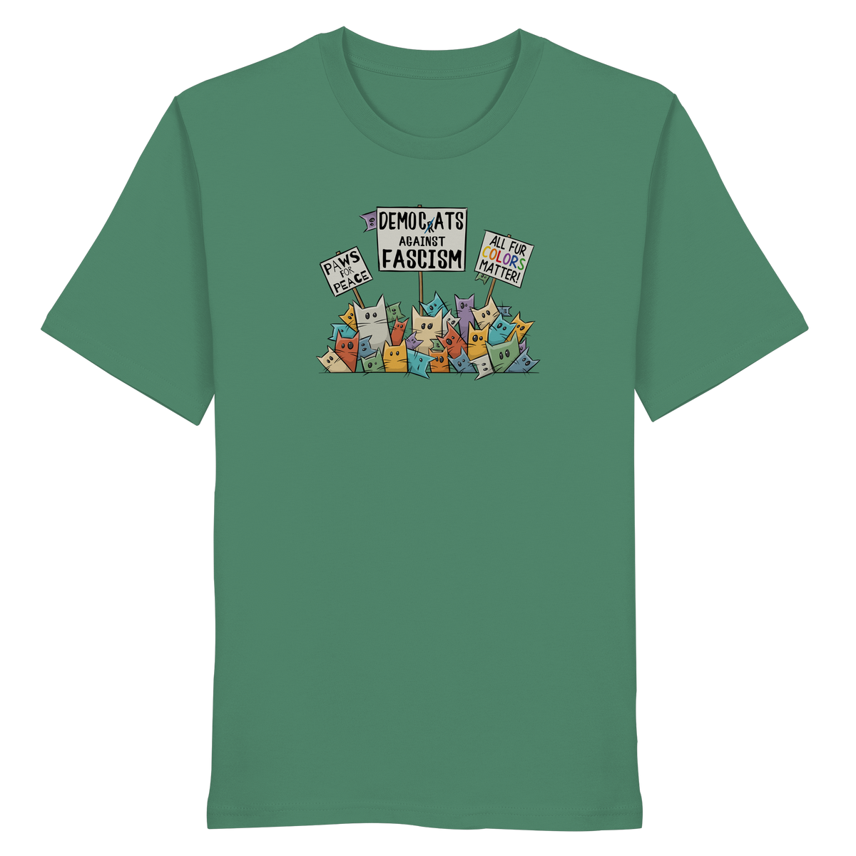 Demo-Katzen gegen Faschismus und für Vielfalt - Organic Shirt