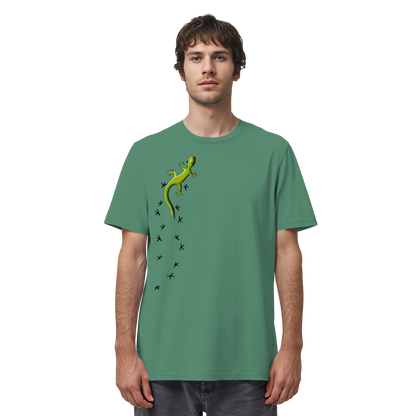 Kletternder Gecko mit Spuren - Organic Shirt