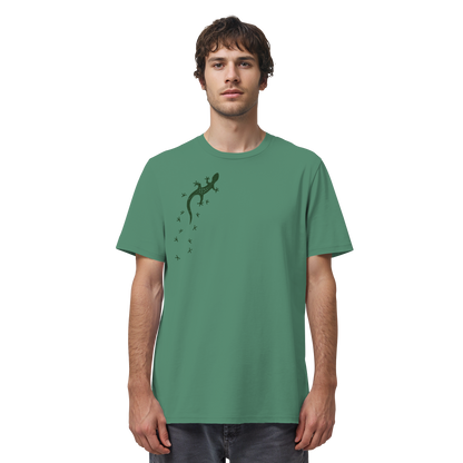 Gecko Eidechse Silhouette dunkel - Organic Shirt