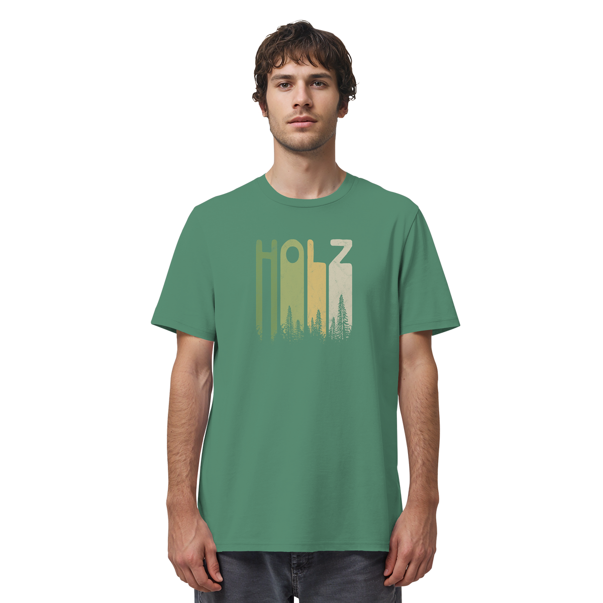 Holz Retro Wald Schriftzug - Organic Shirt