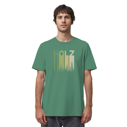 Holz Retro Wald Schriftzug - Organic Shirt