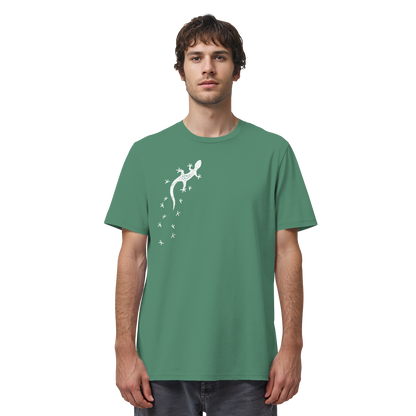 Gecko Eidechse Silhouette hell - Organic Shirt