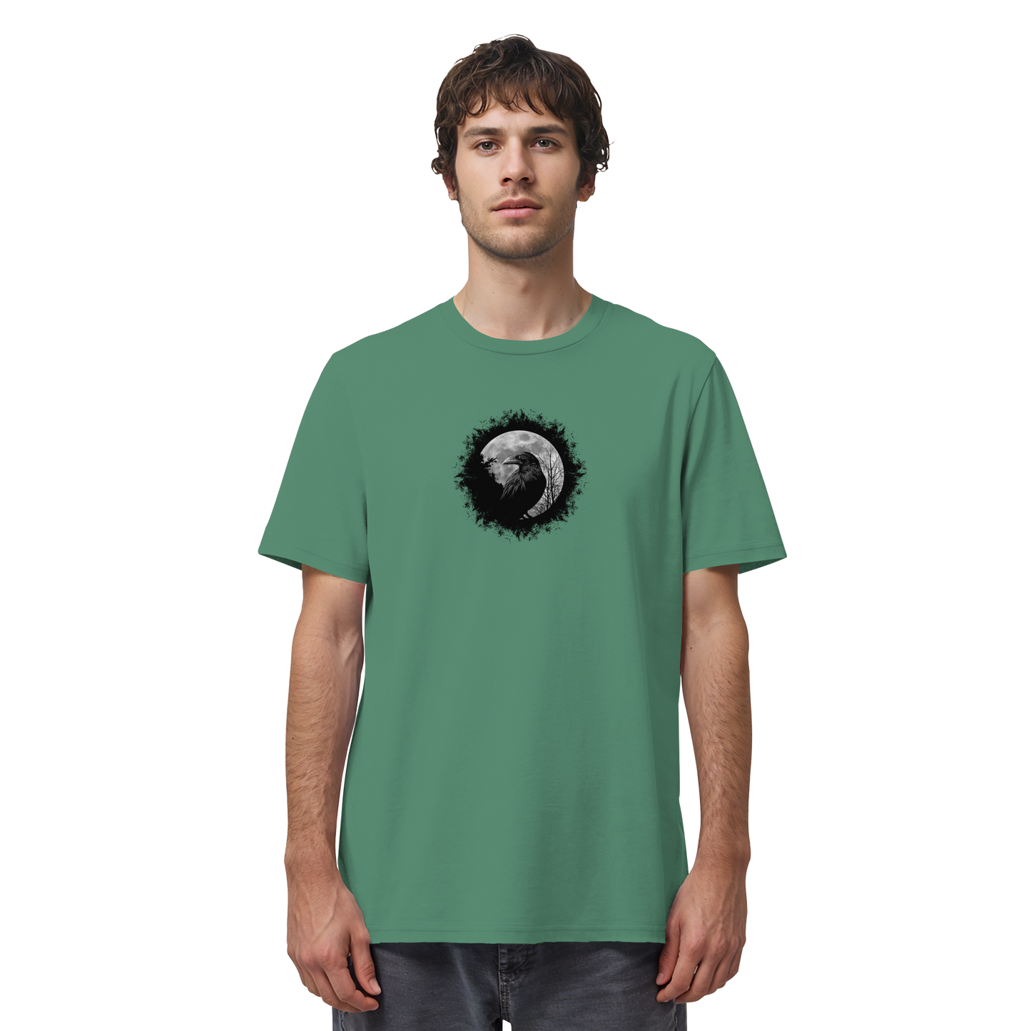 Schwarzer Rabe bei Vollmond  - Organic Shirt