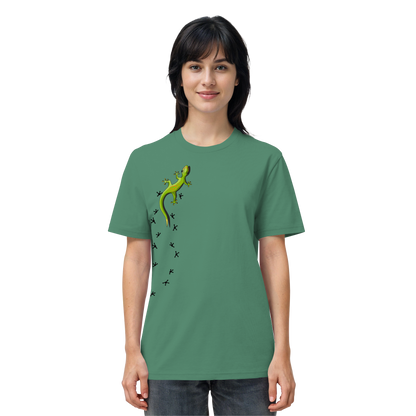 Kletternder Gecko mit Spuren - Organic Shirt