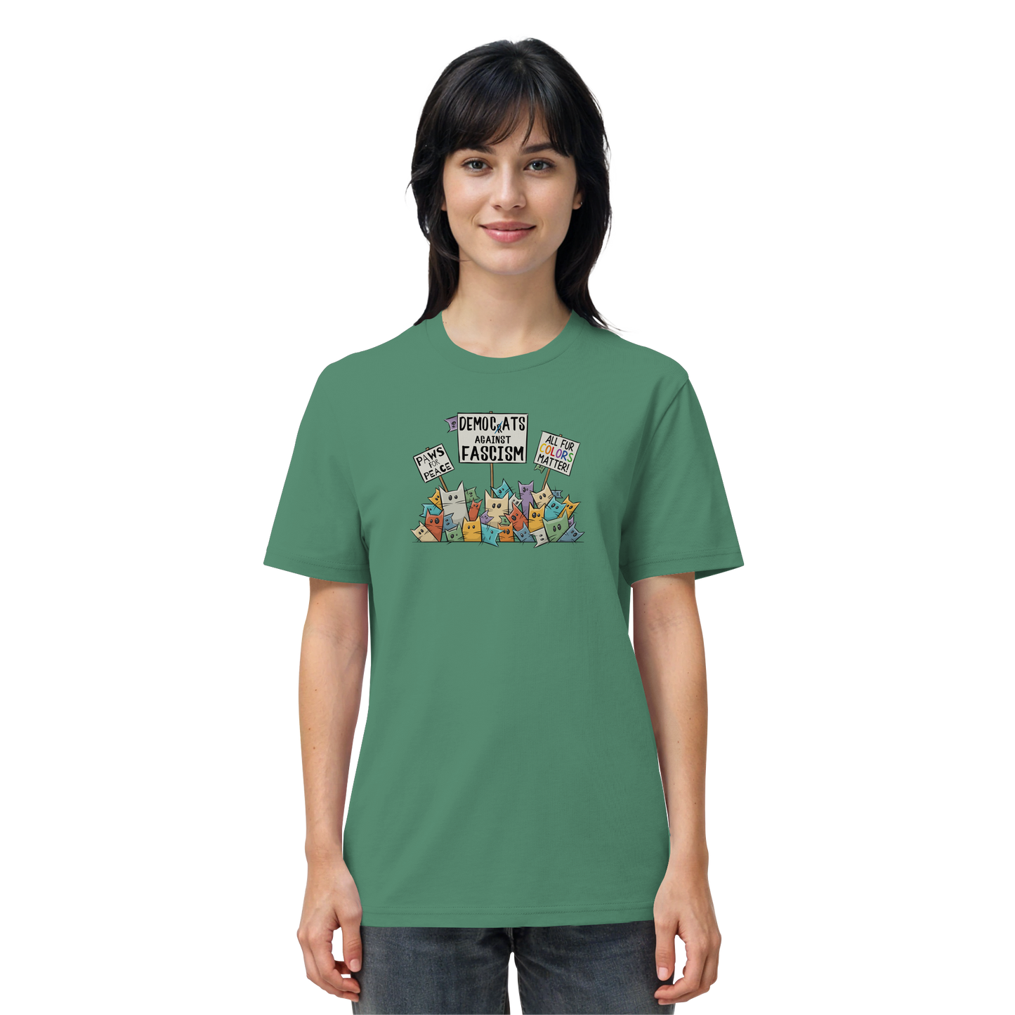 Demo-Katzen gegen Faschismus und für Vielfalt - Organic Shirt