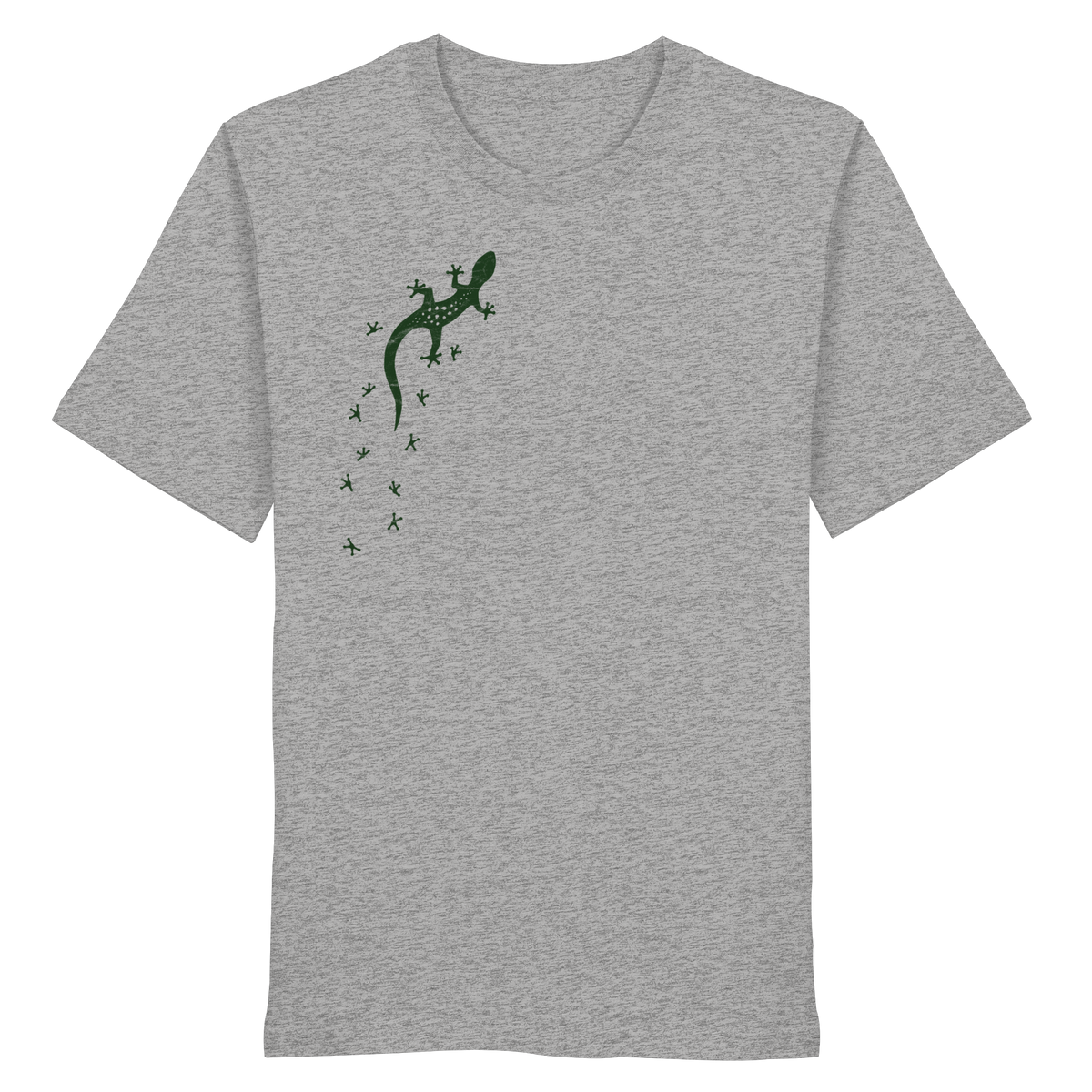 Gecko Eidechse Silhouette dunkel - Organic Shirt