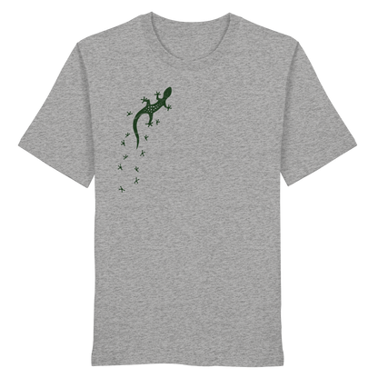 Gecko Eidechse Silhouette dunkel - Organic Shirt