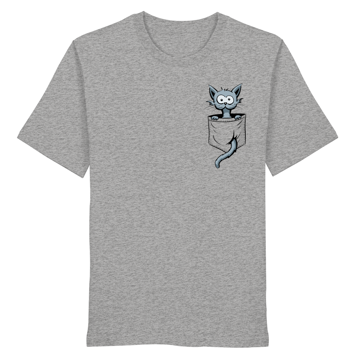Verrückte Katze in Deiner Brust-Tasche - Organic Shirt