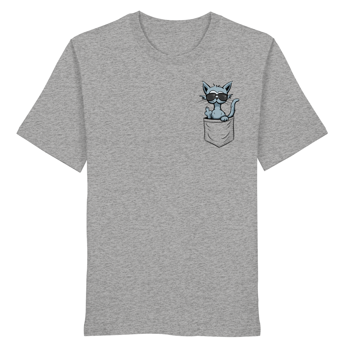 "Fuck Off" Mittelfinger Katze in der Tasche - Organic Shirt