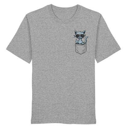 "Fuck Off" Mittelfinger Katze in der Tasche - Organic Shirt