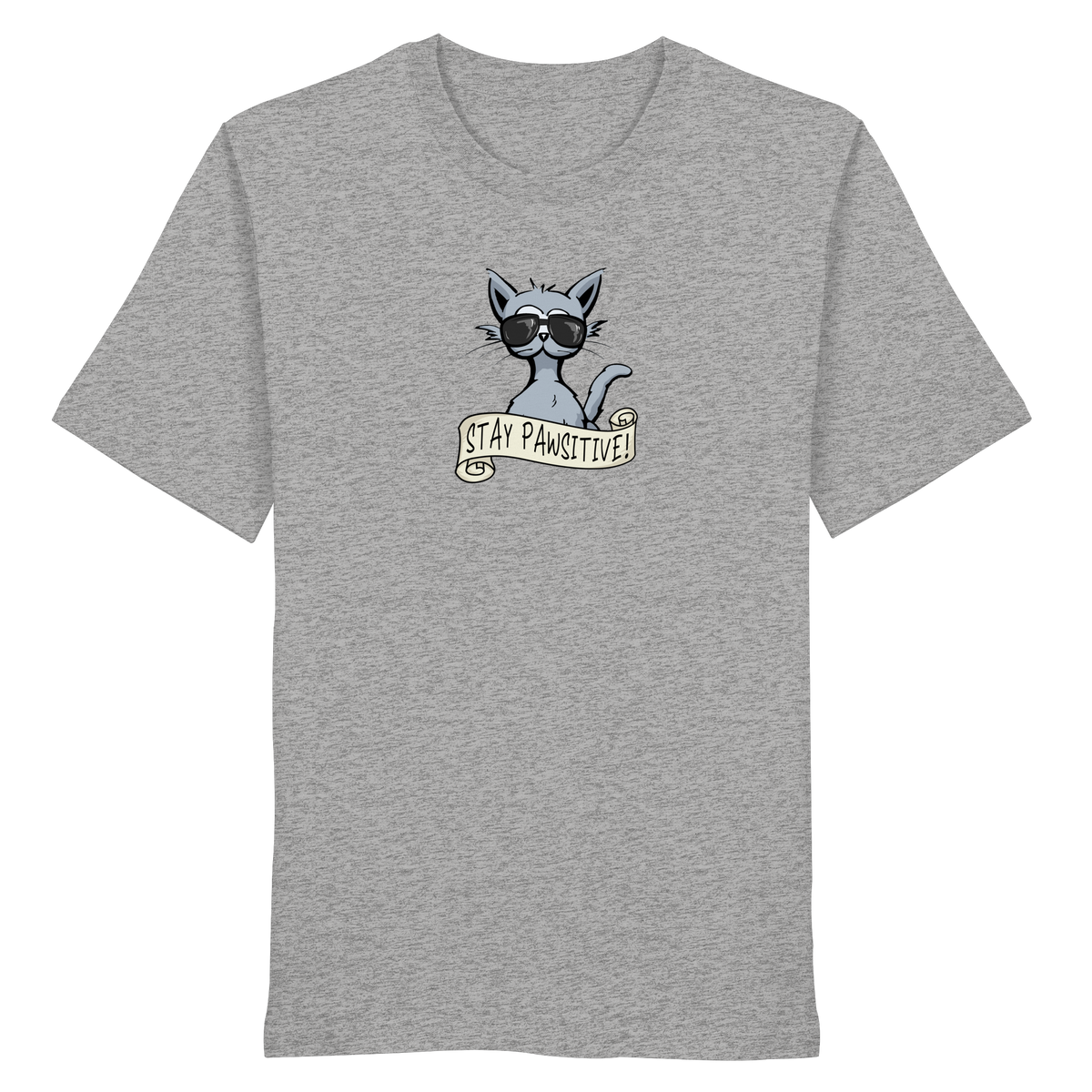 Stay Pawsitive Bleib lässig Hipster Katze - Organic Shirt