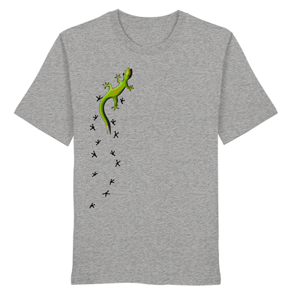 Kletternder Gecko mit Spuren - Organic Shirt