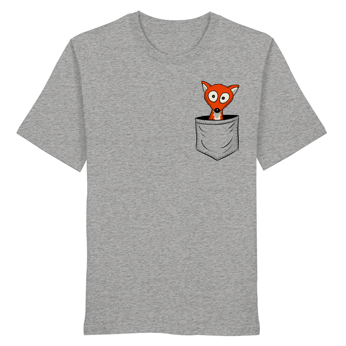 Fuchs in der Brusttasche | Taschen-Fuchs - Organic Shirt
