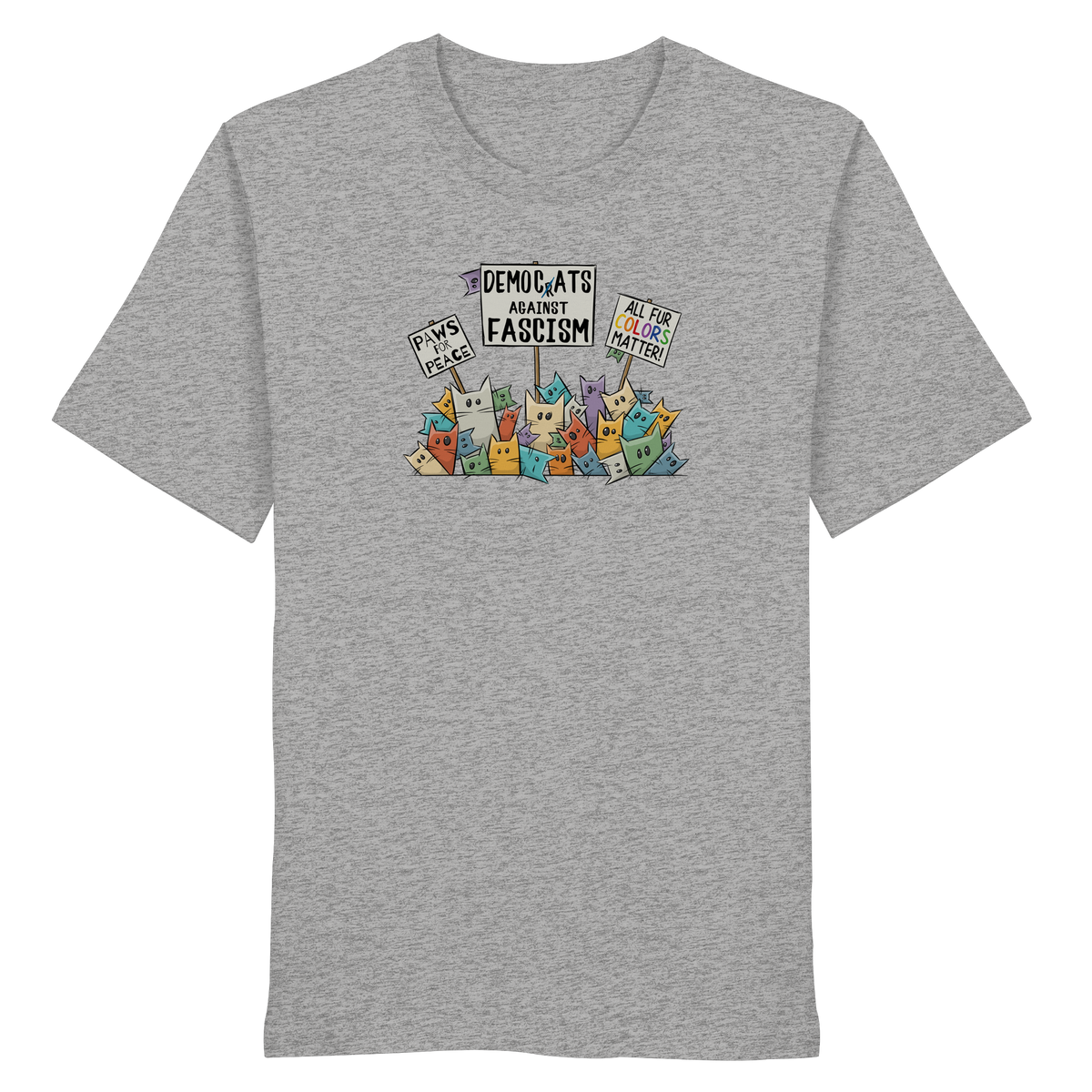 Demo-Katzen gegen Faschismus und für Vielfalt - Organic Shirt