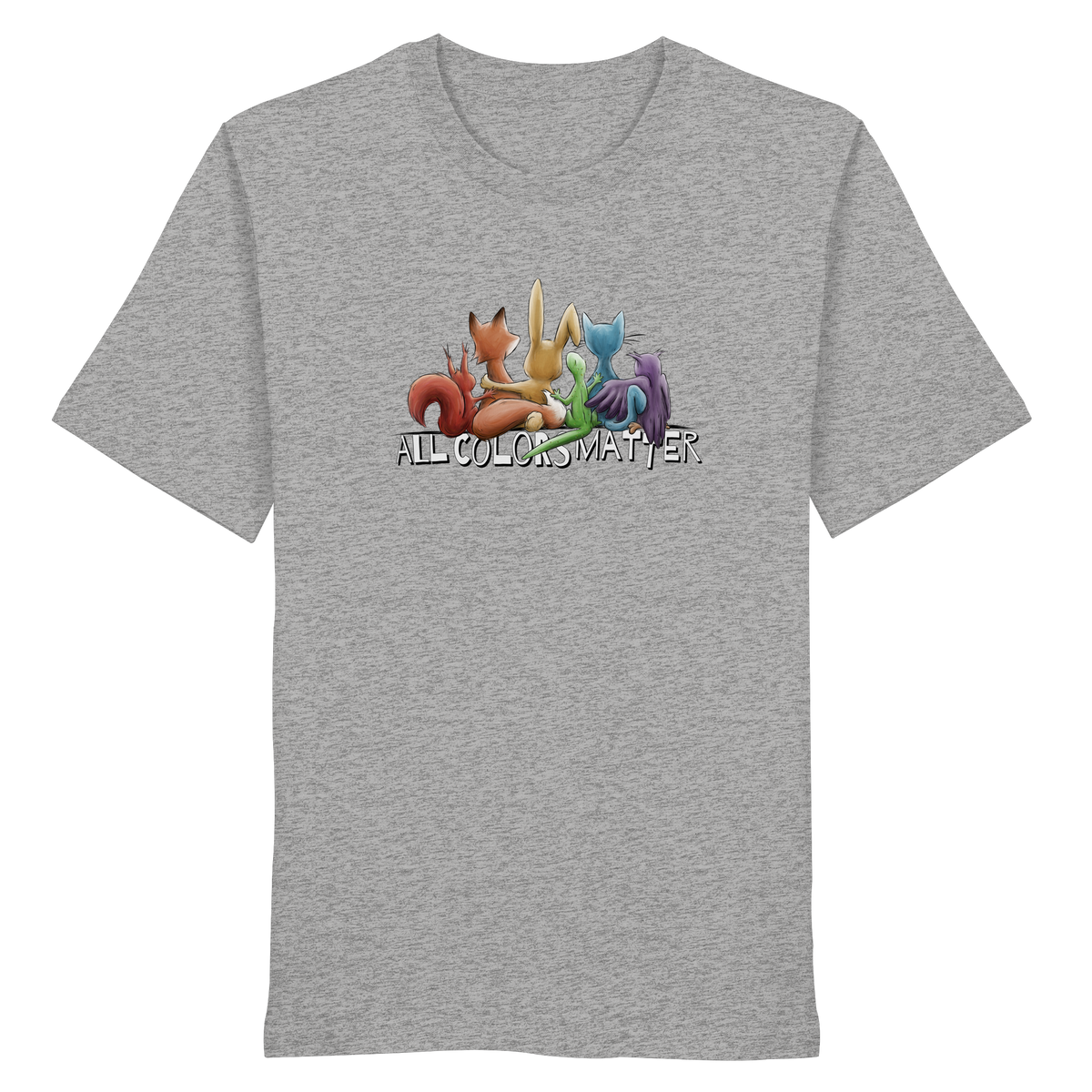 All Colors Matter! Regenbogen Tiere für Vielfalt - Organic Shirt