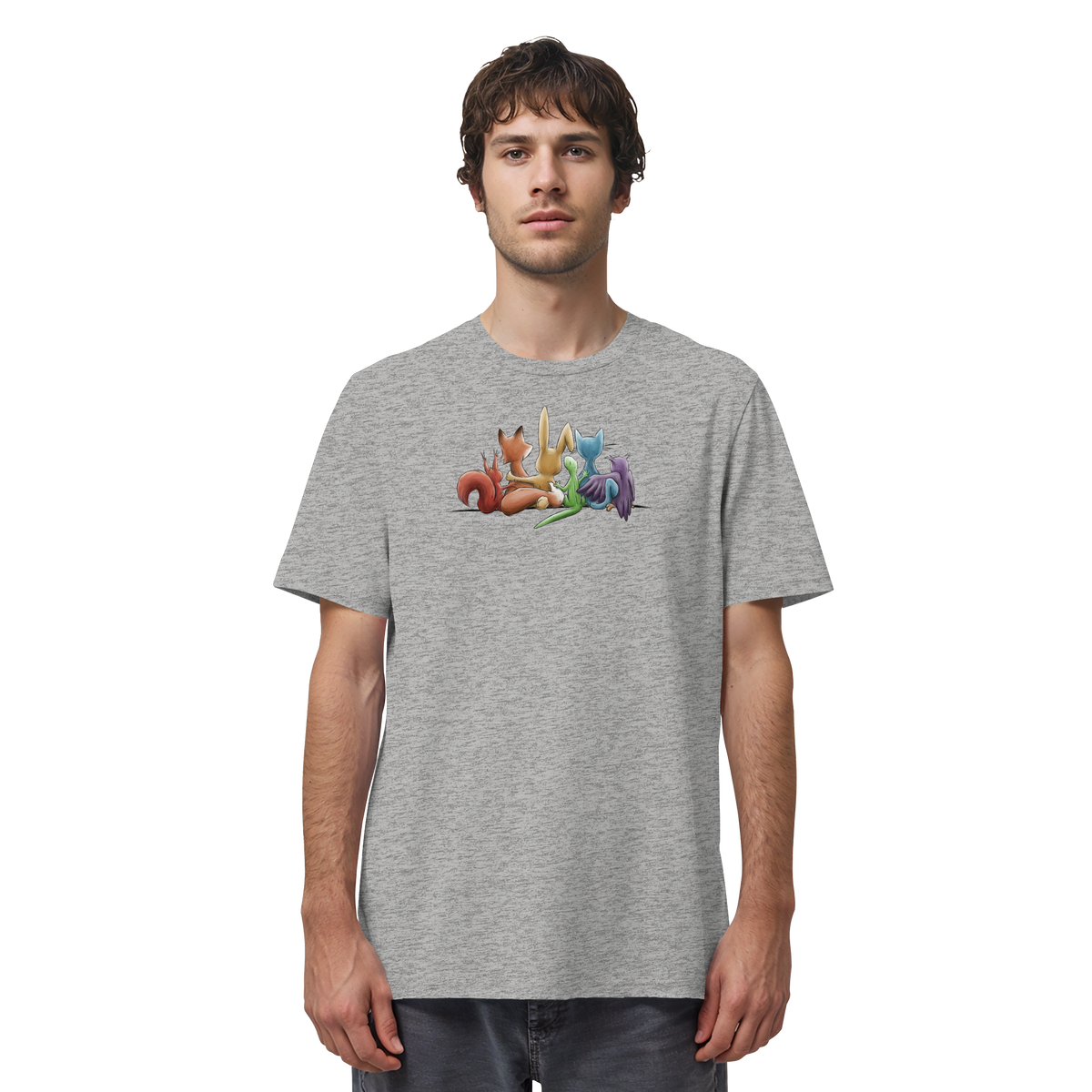 Regenbogen Tiere für Freundschaft, Toleranz und Vielfalt - Organic Shirt