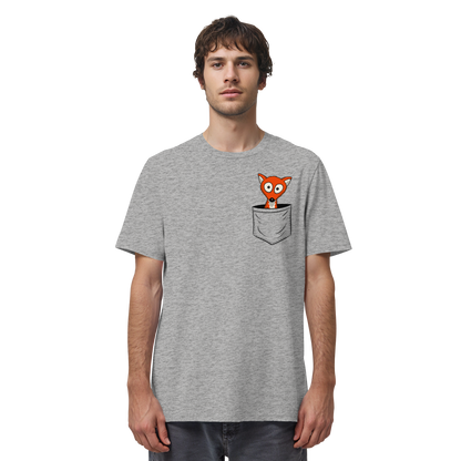 Fuchs in der Brusttasche | Taschen-Fuchs - Organic Shirt