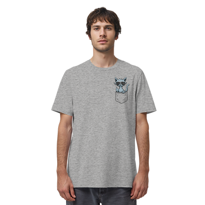 "Fuck Off" Mittelfinger Katze in der Tasche - Organic Shirt