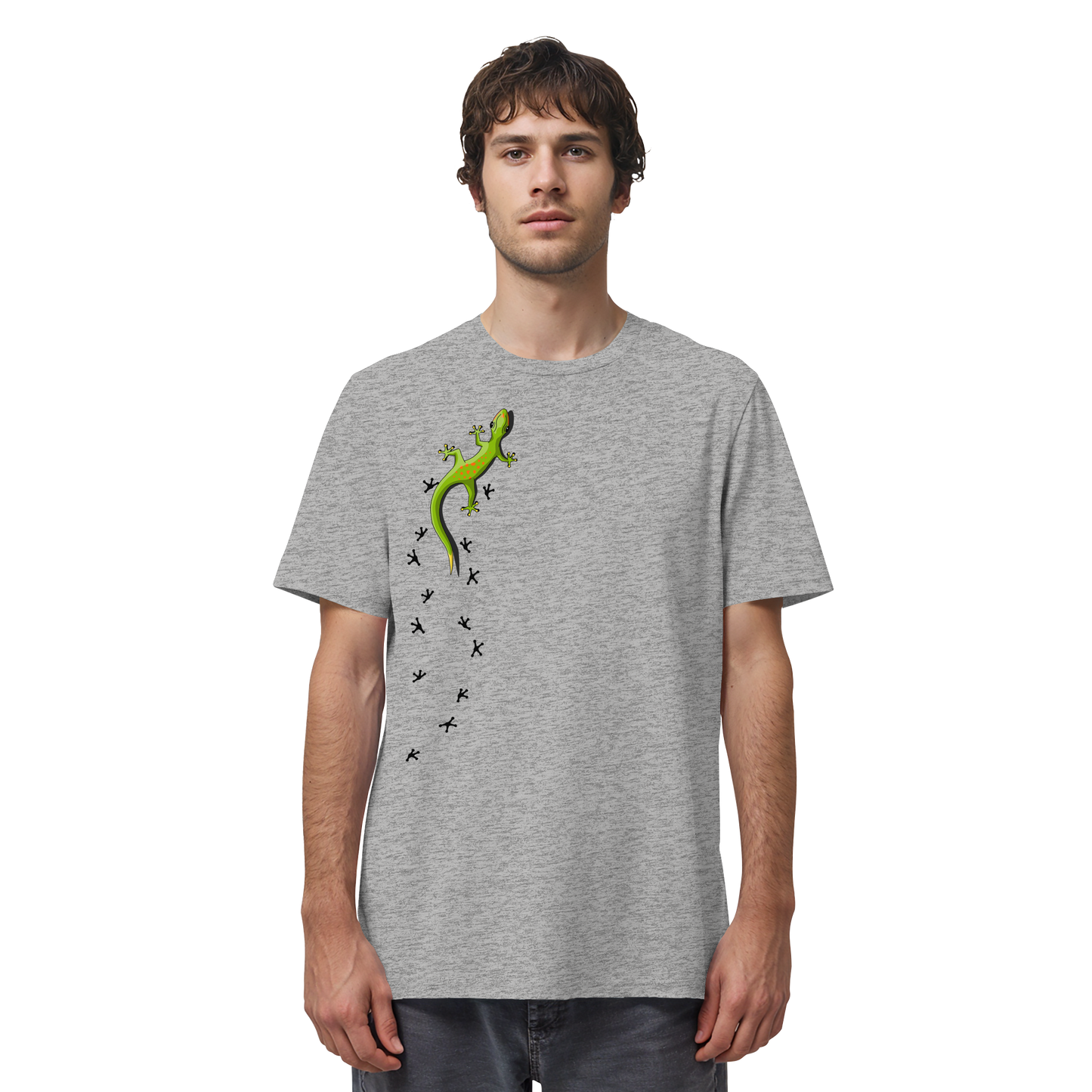 Kletternder Gecko mit Spuren - Organic Shirt