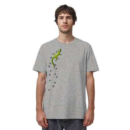 Kletternder Gecko mit Spuren - Organic Shirt