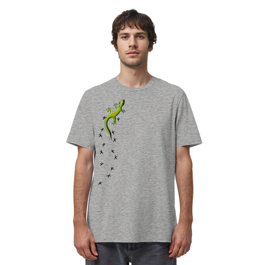 Kletternder Gecko mit Spuren - Organic Shirt