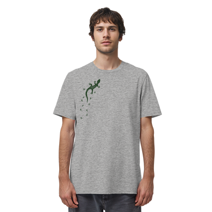 Gecko Eidechse Silhouette dunkel - Organic Shirt