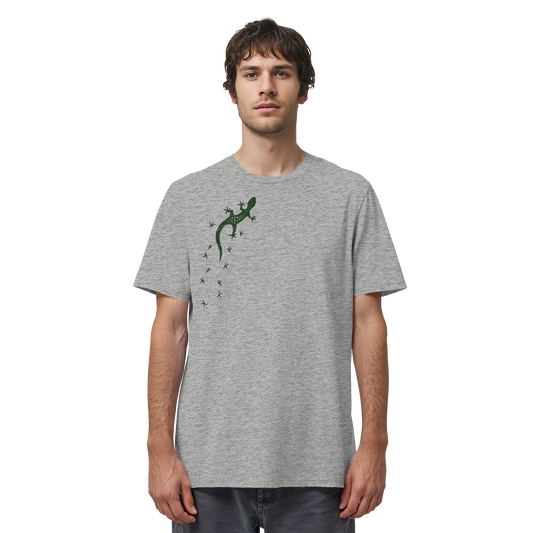 Gecko Eidechse Silhouette dunkel - Organic Shirt