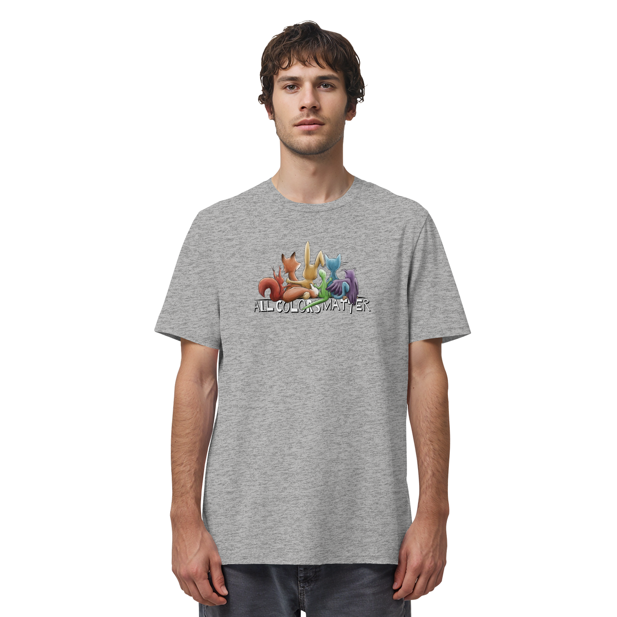 All Colors Matter! Regenbogen Tiere für Vielfalt - Organic Shirt