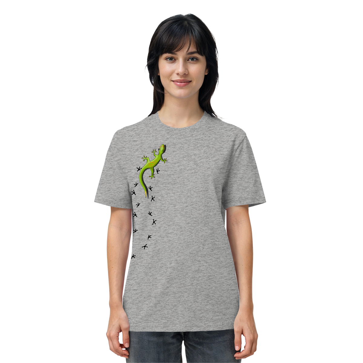 Kletternder Gecko mit Spuren - Organic Shirt