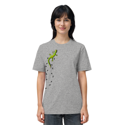 Kletternder Gecko mit Spuren - Organic Shirt