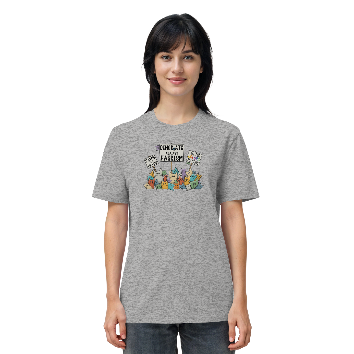 Demo-Katzen gegen Faschismus und für Vielfalt - Organic Shirt