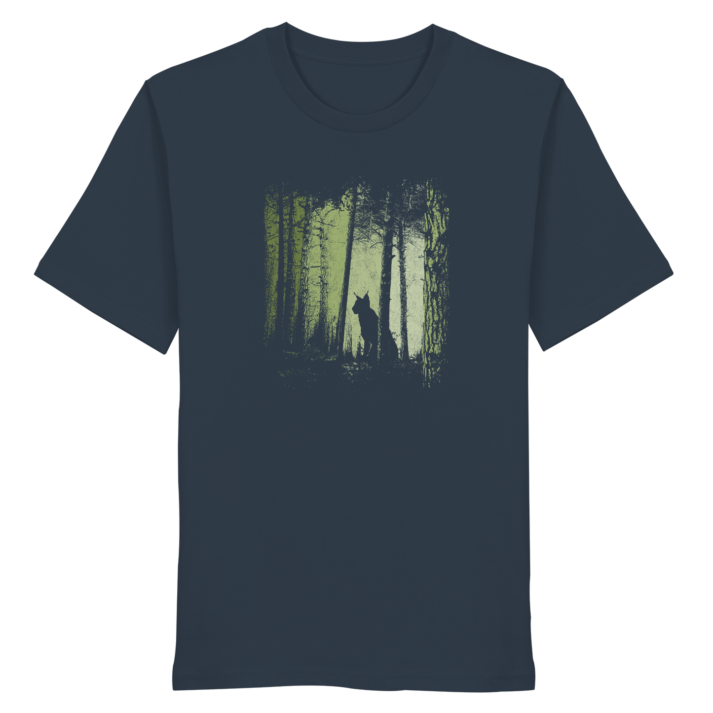 Luchs Wildkatze im Zwielicht Wald - Organic Shirt