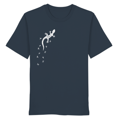 Gecko Eidechse Silhouette hell - Organic Shirt