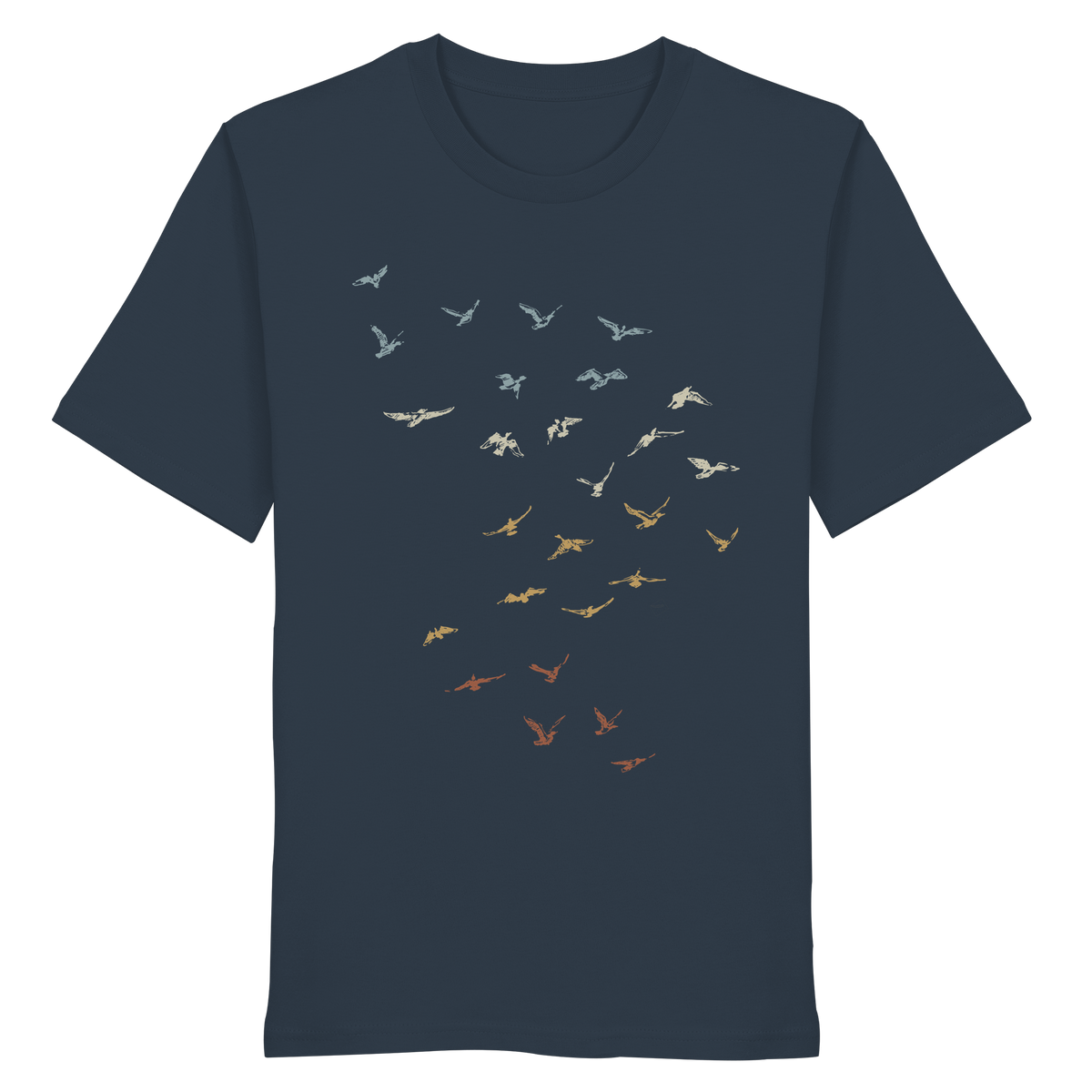 Retro Vogel Schwarm - Organic Shirt
