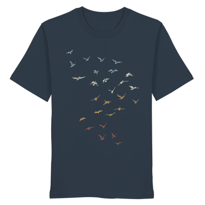 Retro Vogel Schwarm - Organic Shirt